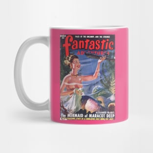 Giant Mermaid vs Submarine Comic Cover Mug